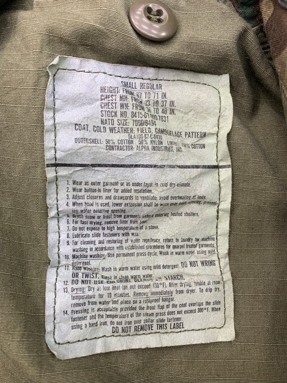 80s 알파 인더스트리 M-65 우드랜드 필드 자켓 상품이미지6