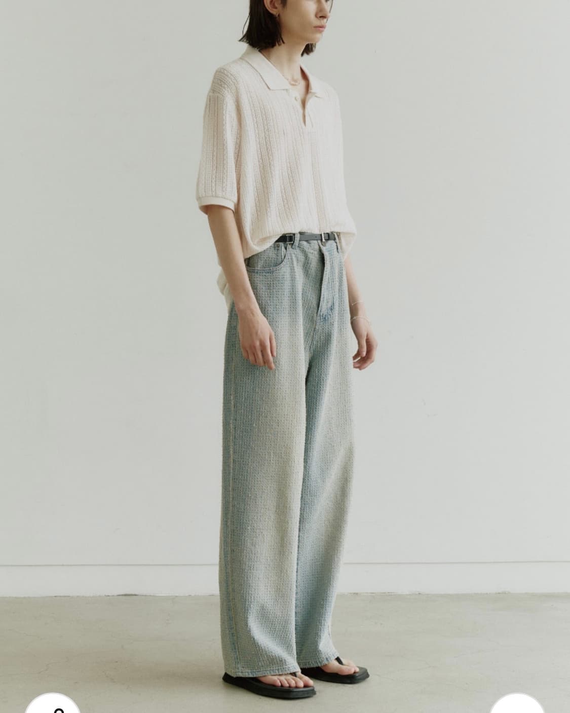 노이어 데미지 스트라이프 데님 팬츠 (라이트블루) 50 상품이미지6