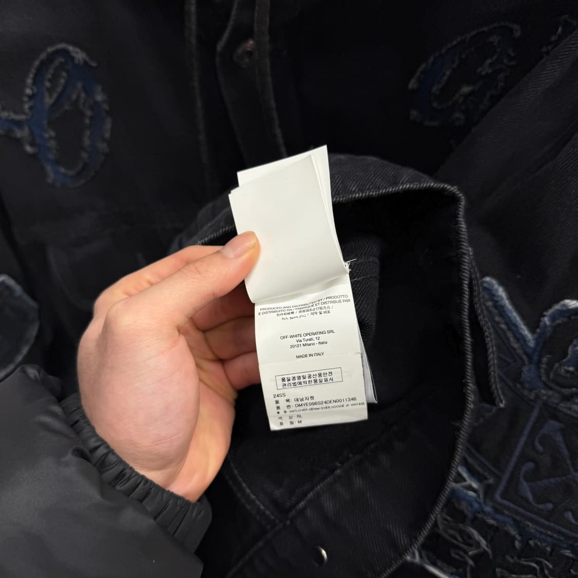 [백화점판/M] 24SS 오프화이트 패치워크 후드 데님 자켓 상품이미지8