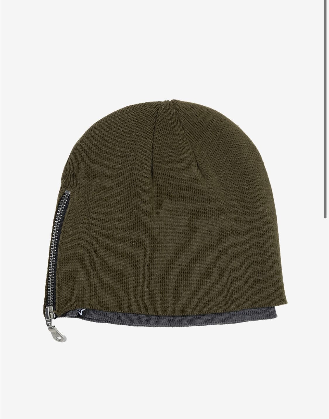 ZIPPER SKULLY BEANIE OLIVE GREY 상품이미지1