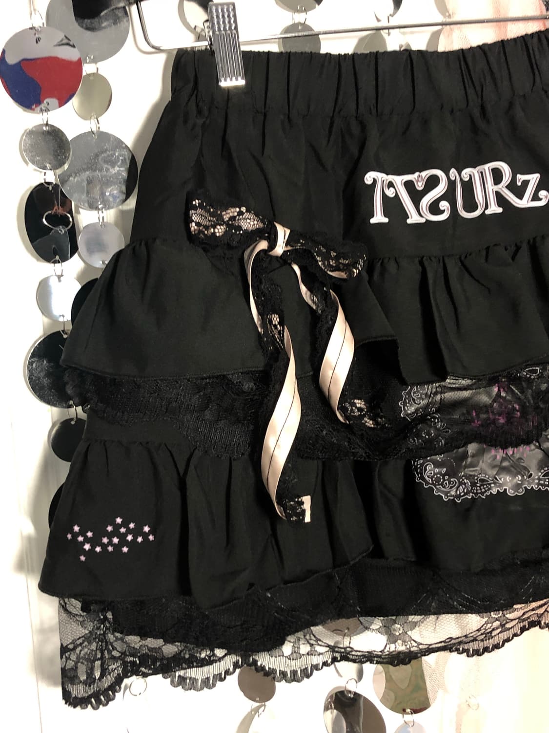 Black frill lace sk 상품이미지3