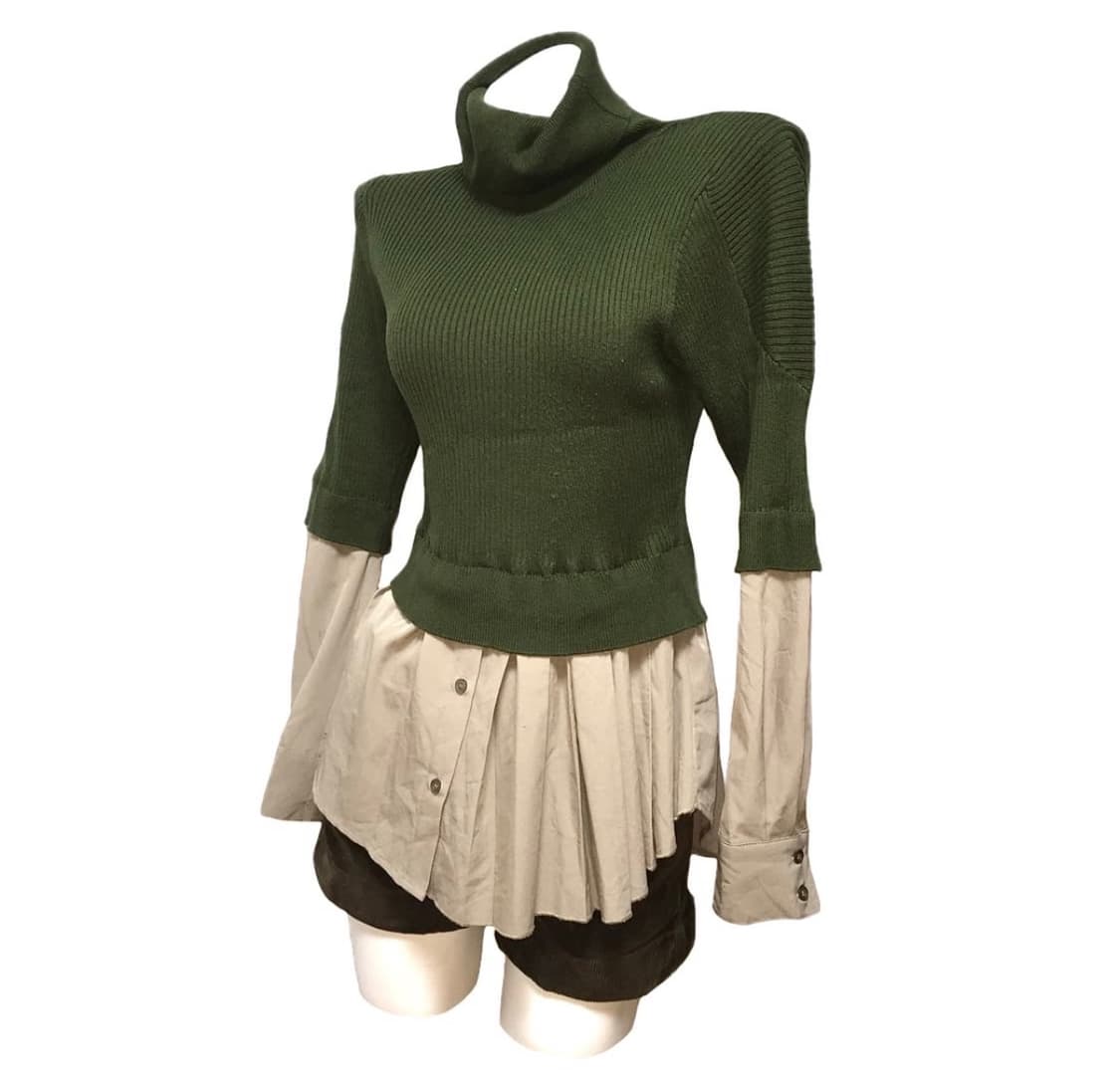 빈티지 레이어드 셔츠니트 상품이미지1