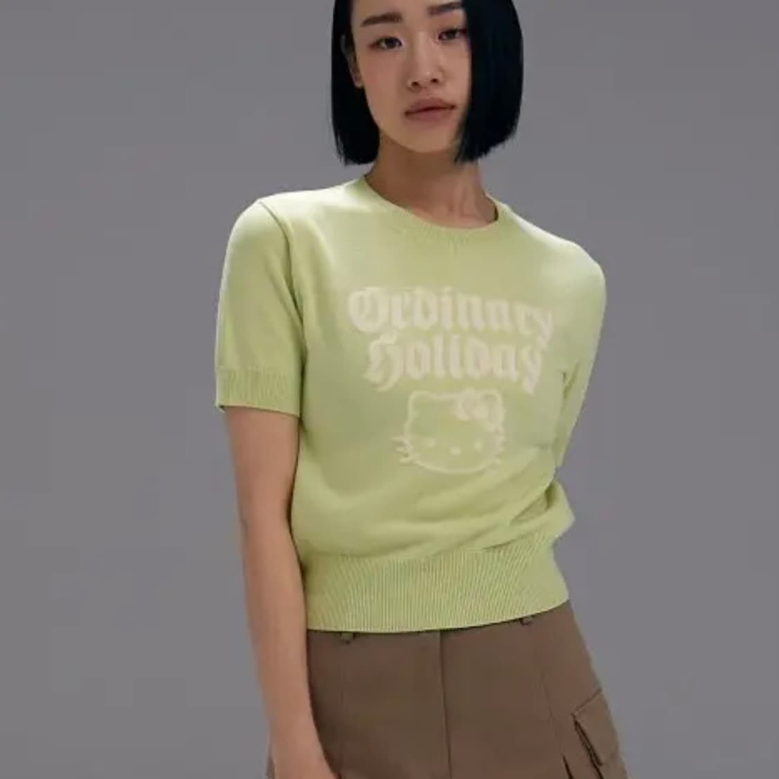 헬로키티 크롭 니트 오디너리 홀리데이 갸루 깔 상품이미지6