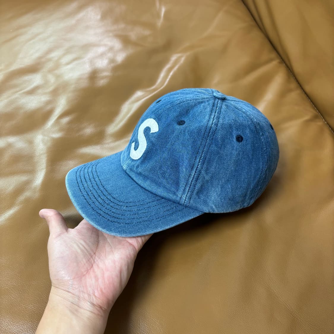 Supreme 슈프림 워시드 데님 S로고 6패널 볼캡 모자 (Denim) 상품이미지4