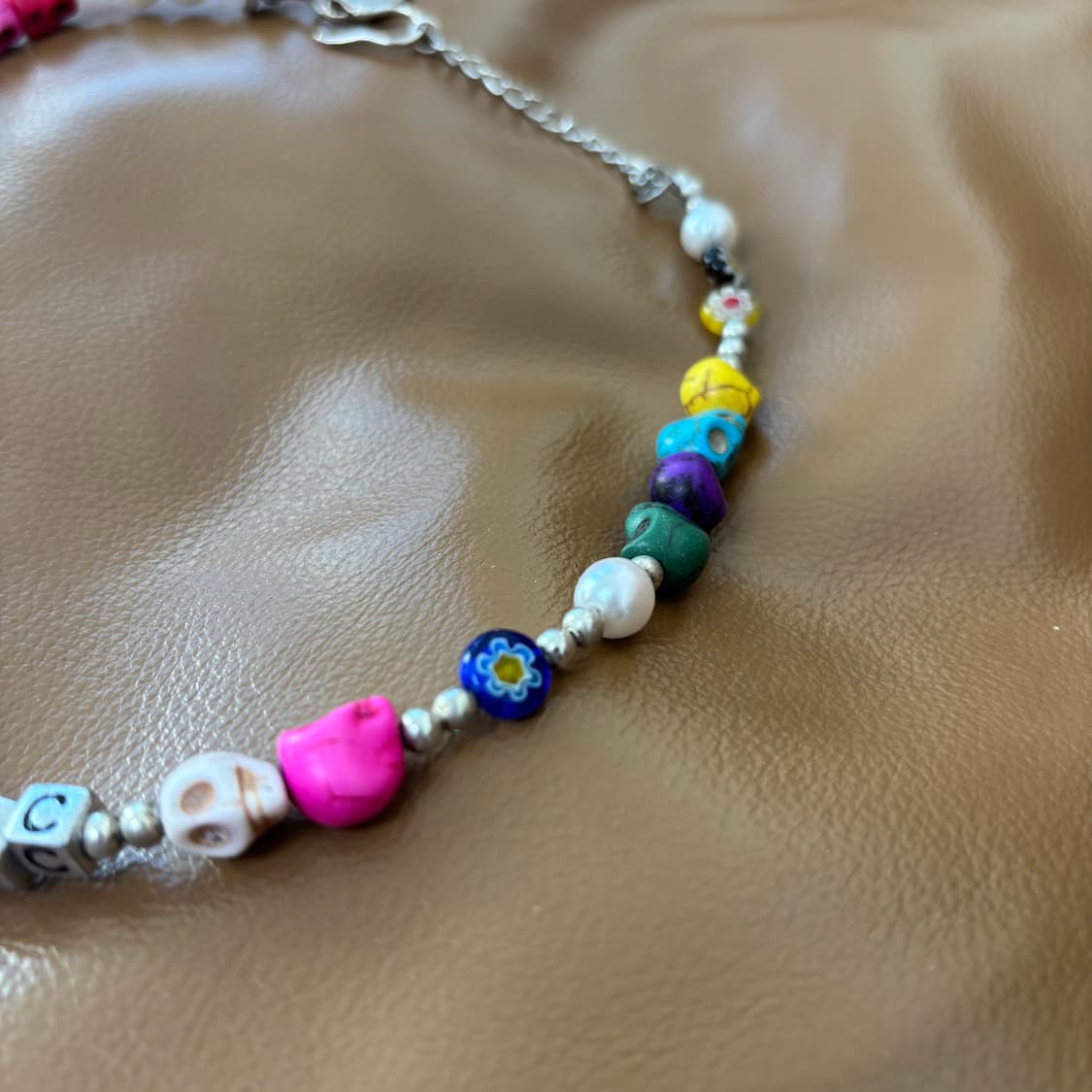 히스테릭글래머 x 아카쉭 트리 스컬 비디드 실버 목걸이 상품이미지3