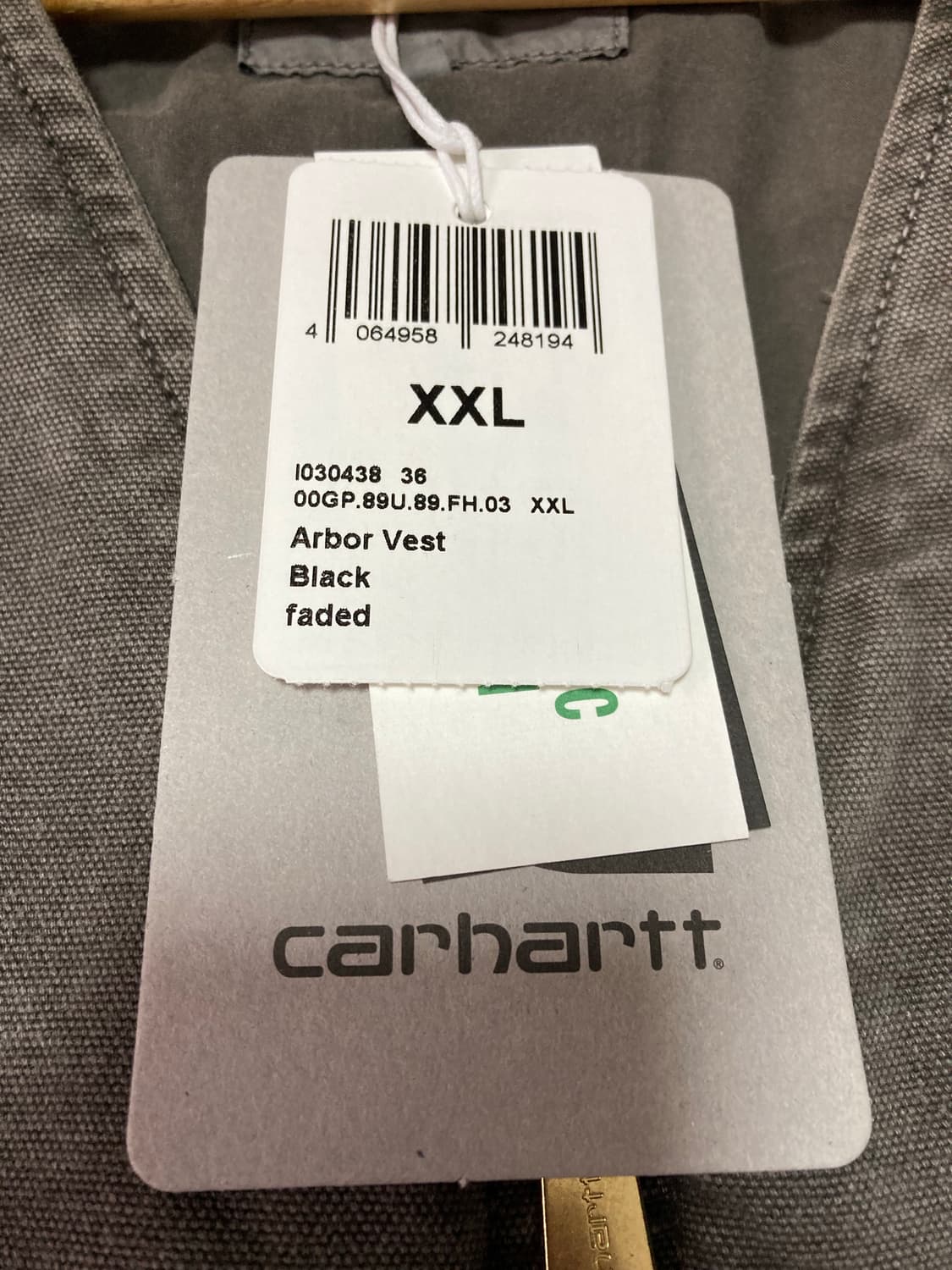 [2XL/XXL] 칼하트WIP Arbor 베스트 조끼 / 블랙 페이디드 상품이미지4