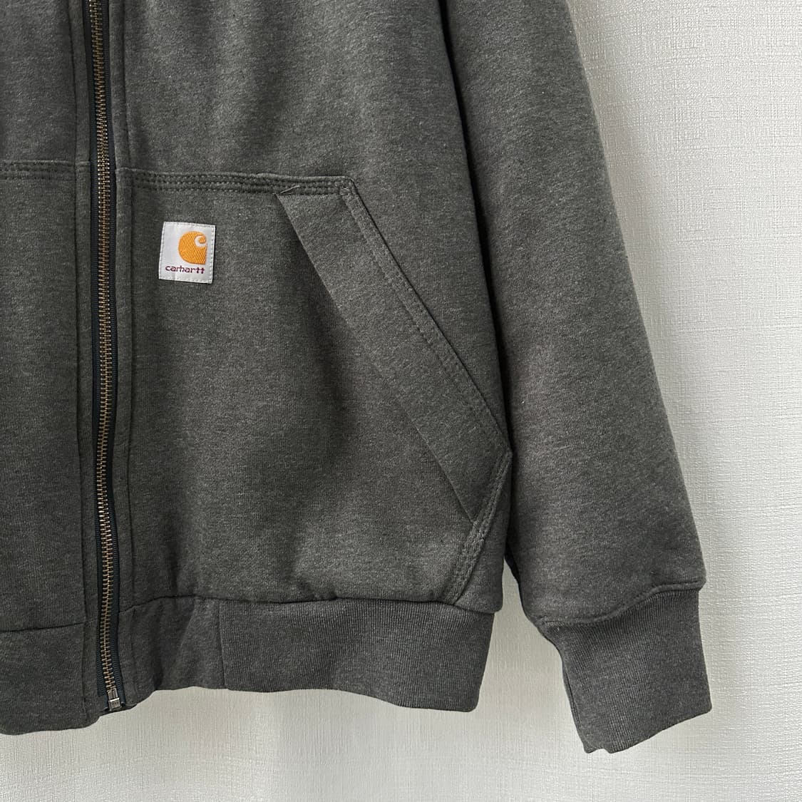 칼하트 써멀 레인디펜더 미드웨이트 레귤러 후드 집업 카본헤더 루즈핏 S 상품이미지4