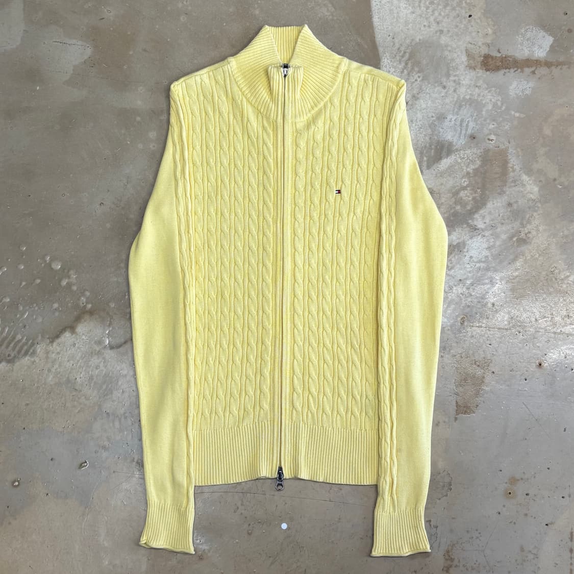 S 타미힐피거 여성용 옐로우 케이블 니트집업 상품이미지2