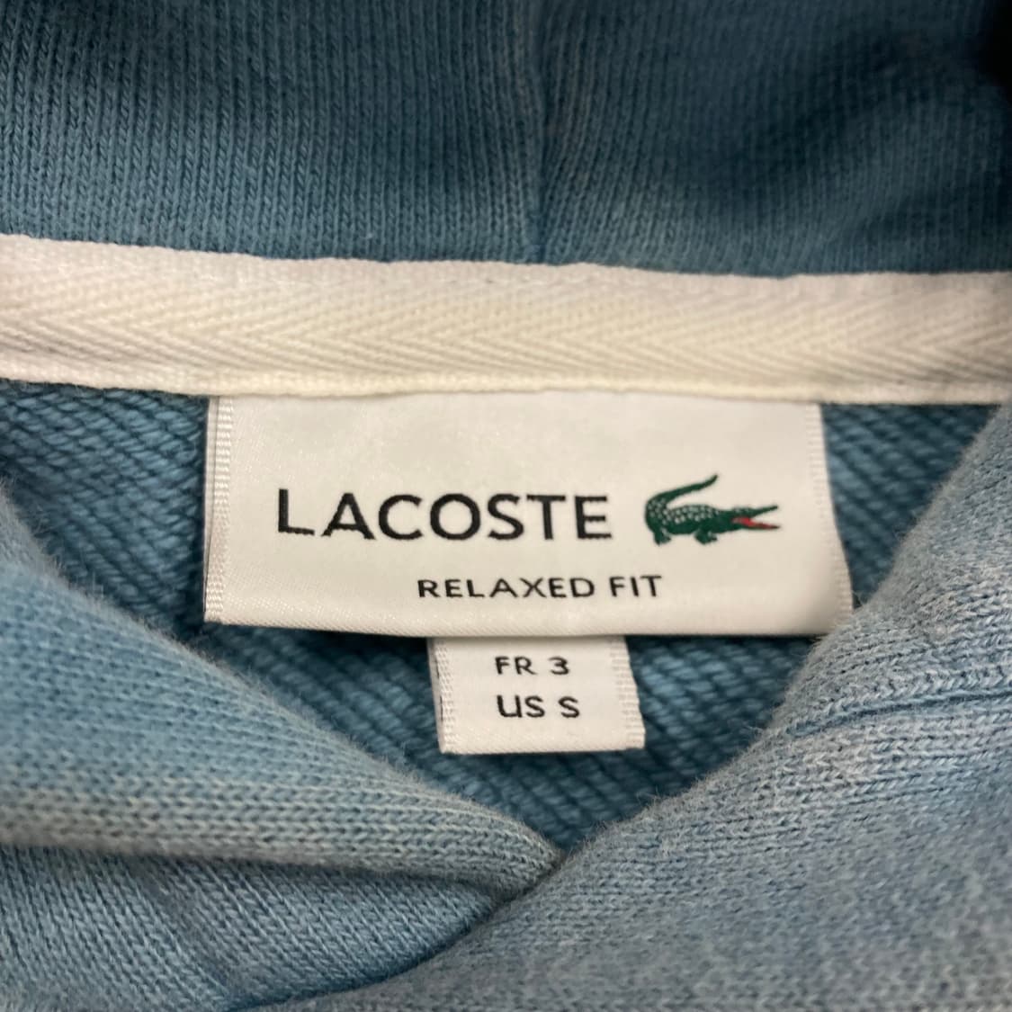 라코스테 스카이 컬러 스몰 로고 후드티 상품이미지3