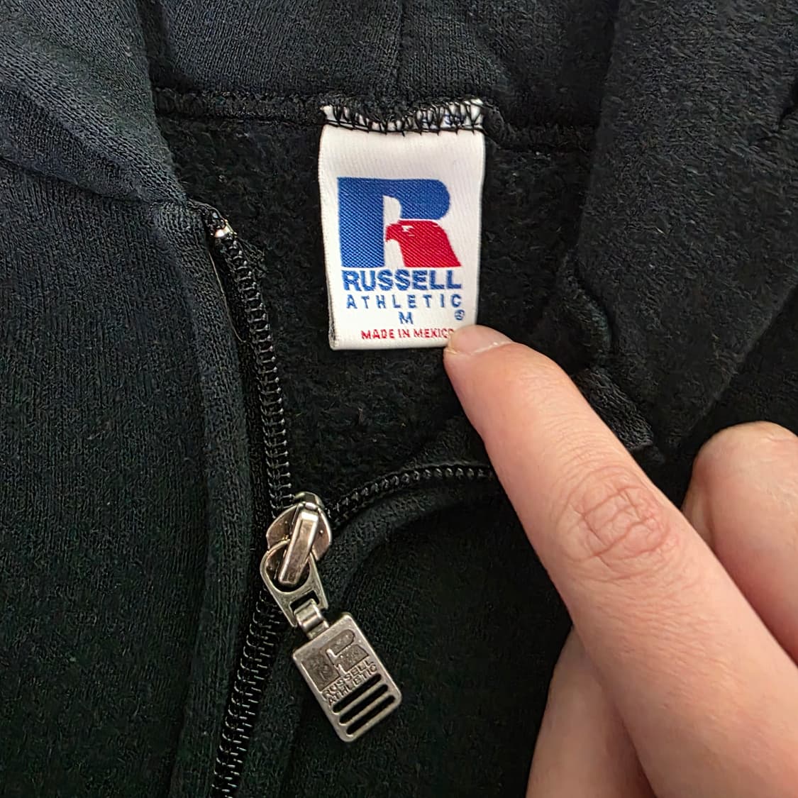[M] 90s 러셀 애슬레틱 후드집업 블랙 ver. 라이트페이드 상품이미지3