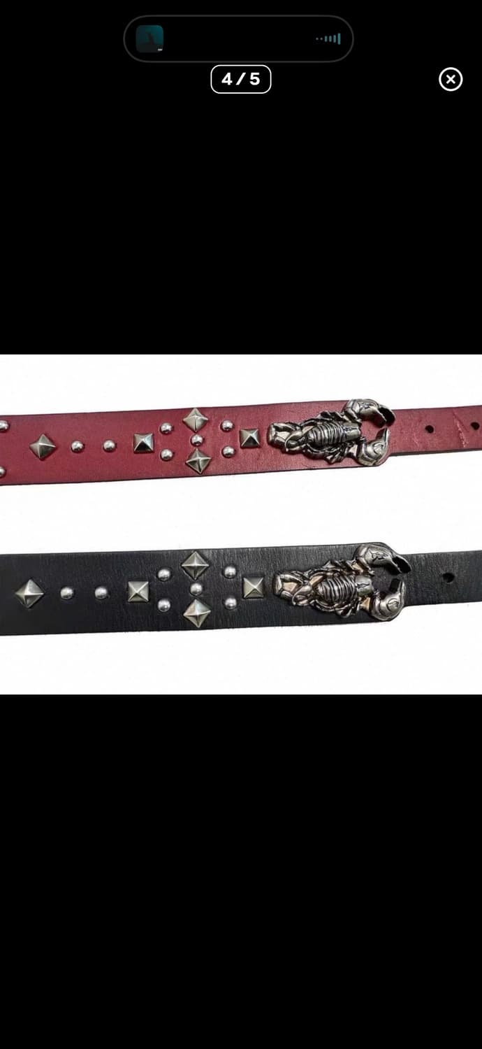 Smoked Metal Scorpion Buckle Leather Bel 상품이미지3