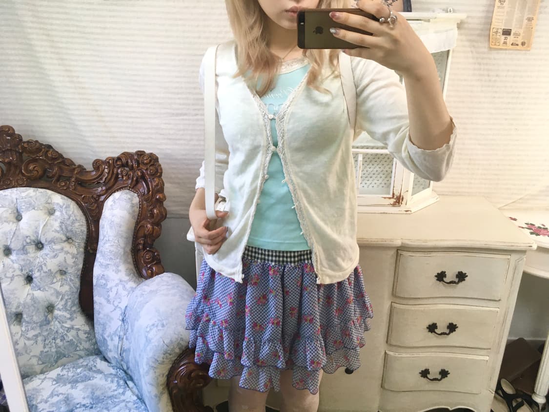 일본빈티지 아이보리 크로셰 가디건 상품이미지5