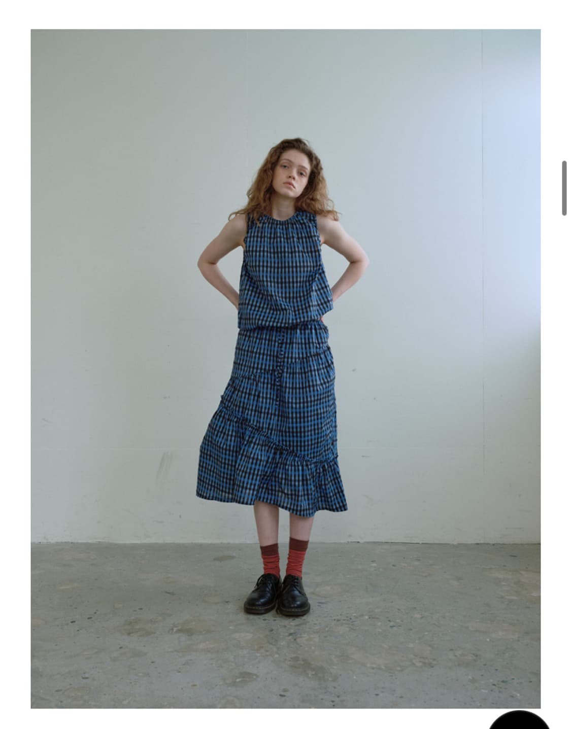 엔조블루스 스트링 슬리브리스 탑 /셔링 밴딩 스커트 (blue) 상품이미지1