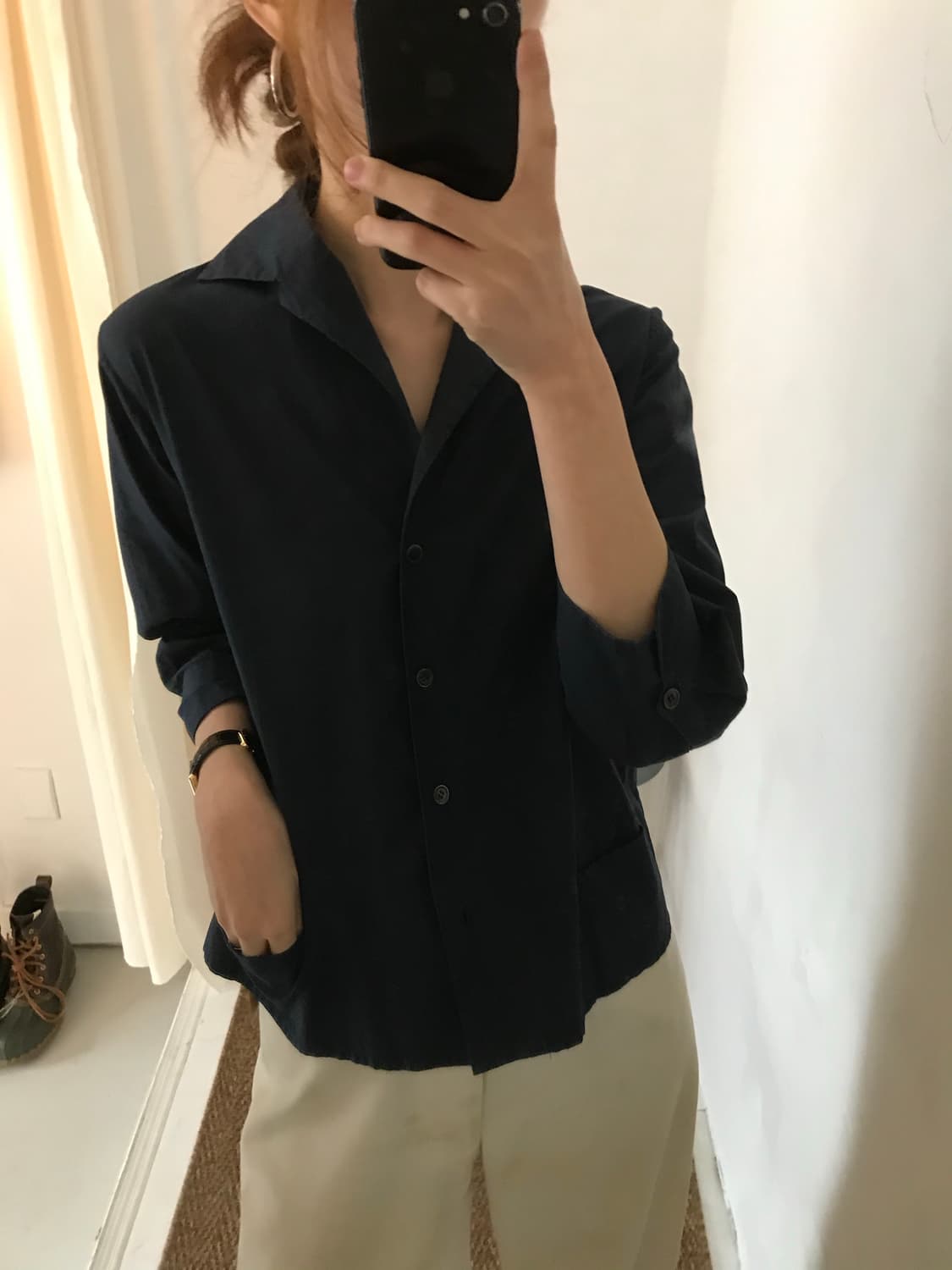 navy shirt jacket 상품이미지2
