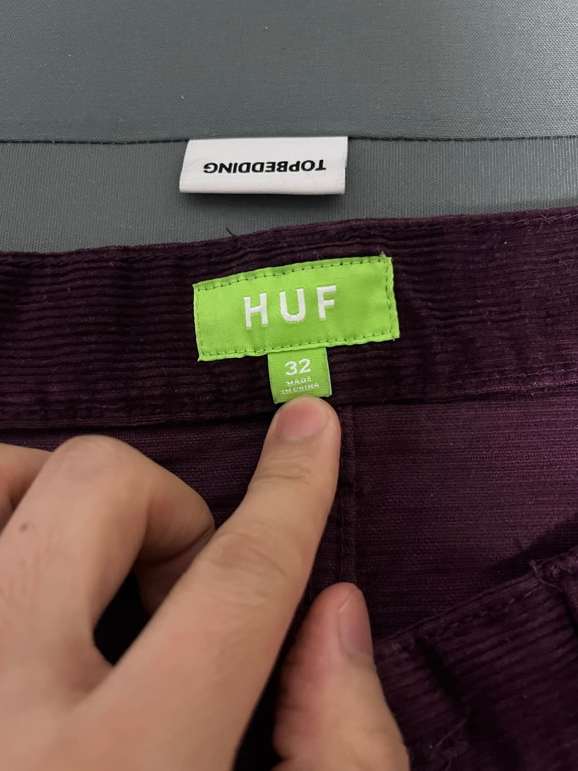 허프 HUF 코듀로이 팬츠 버건디 32 상품이미지3