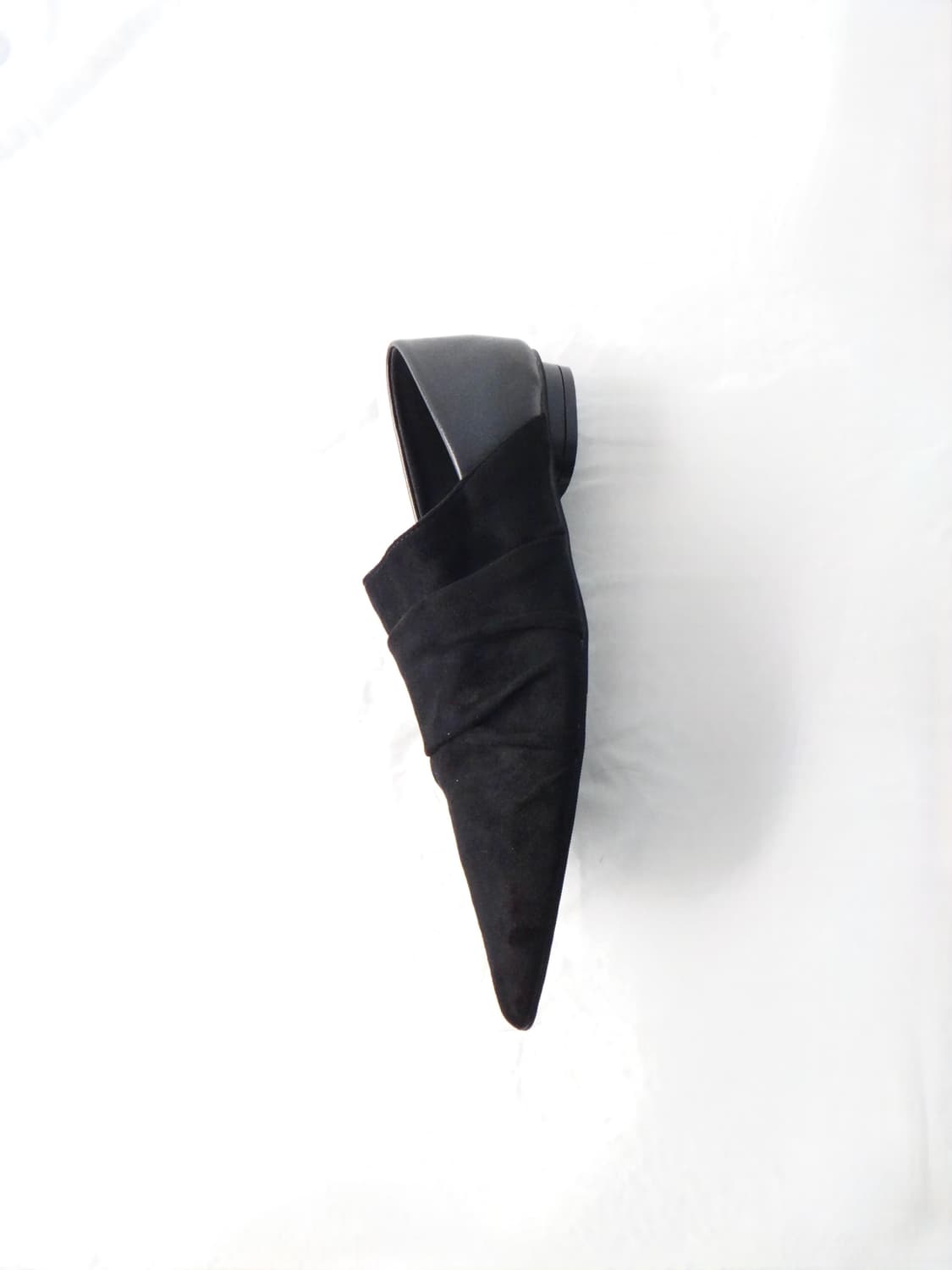 Sharp shirring leather mix toe shoes 상품이미지5