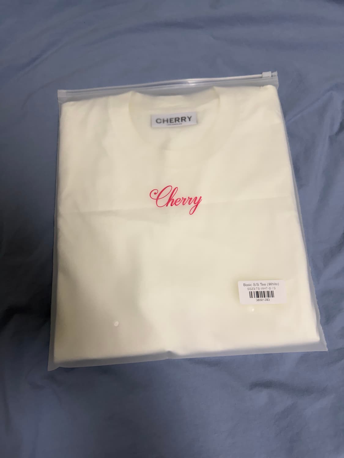 체리LA 베이직 클래식 티셔츠 화이트 상품이미지5