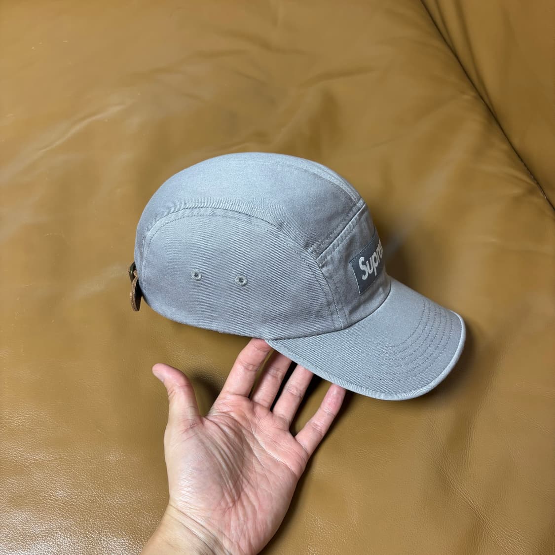 Supreme 슈프리 22ss 워시드 그레이 캠프캡 모자 (Grey) 상품이미지4