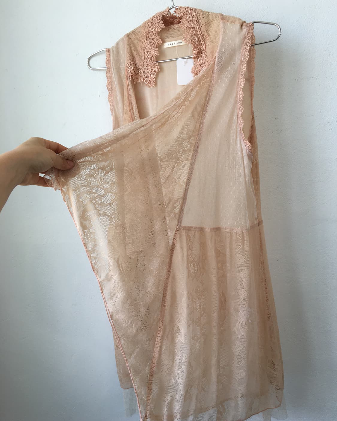 Axes femme lace layer open vest 상품이미지5