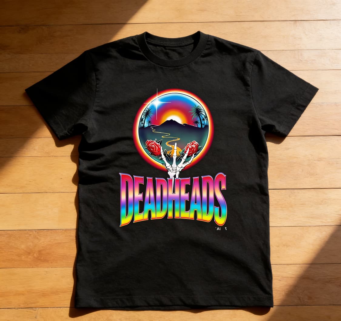 [새상품 M사이즈] Deadheads 커스텀 반팔 (라인보우 그래픽) 상품이미지1