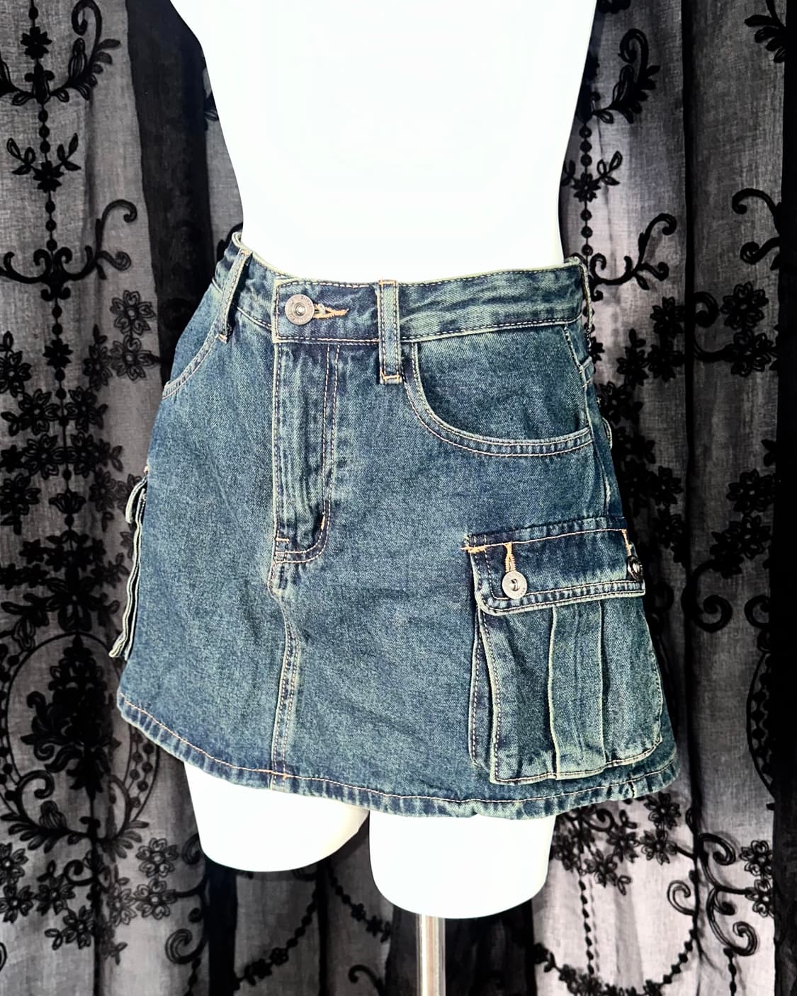 denim cargo mini skirt 상품이미지2