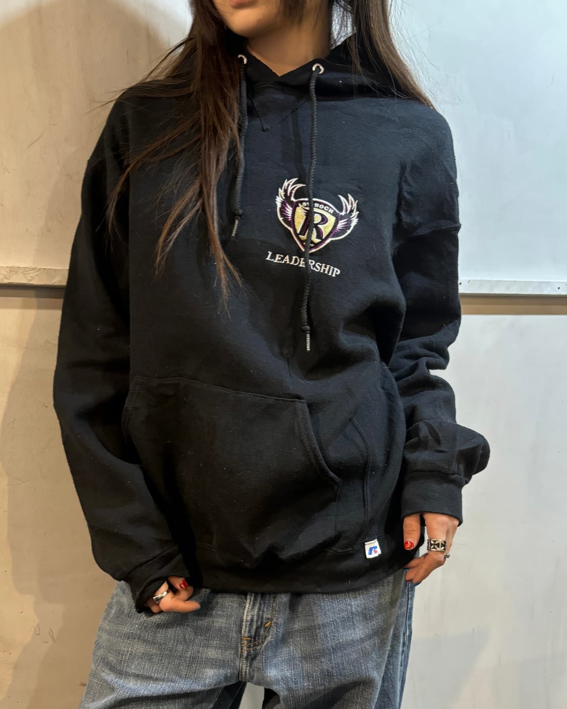 90s RUSSELL y2k grunge purple Hoodie 상품이미지2