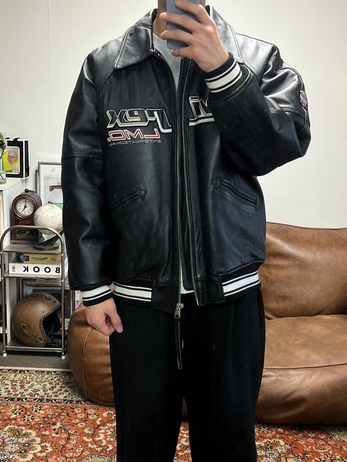 [XL] AVIREX x LMC 콜라보 레더 바시티 자켓 상품이미지7