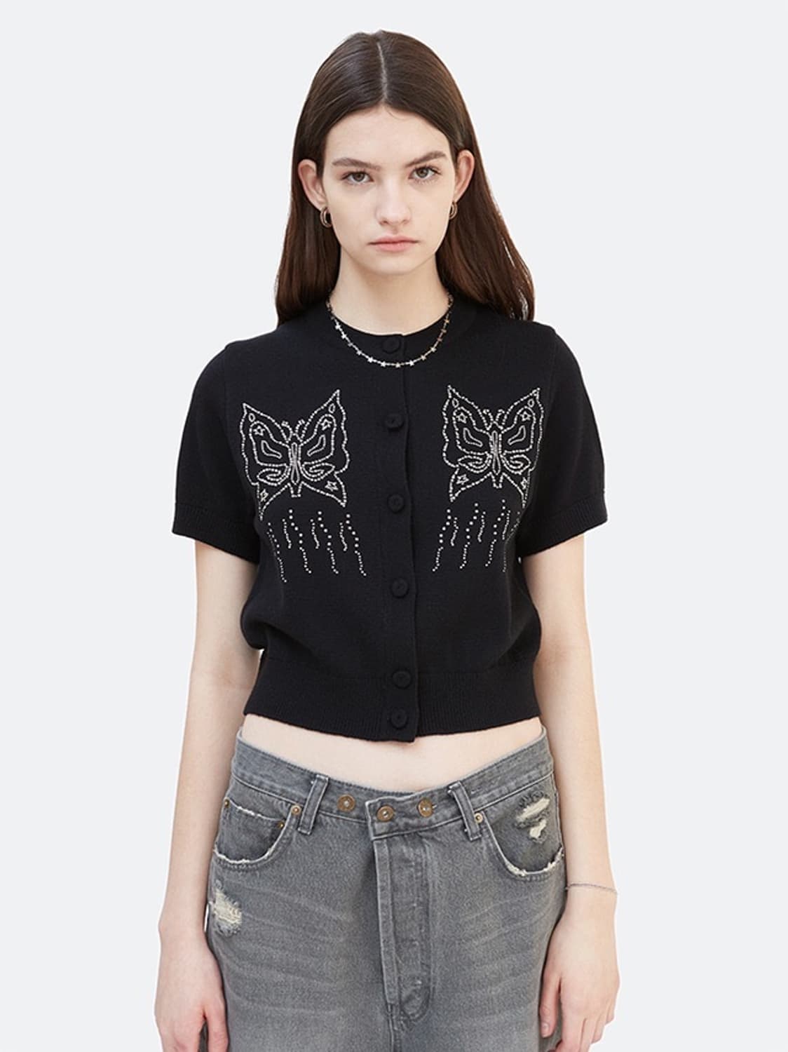 경 Gyeong Twinkle Short Sleeve Knit 상품이미지2