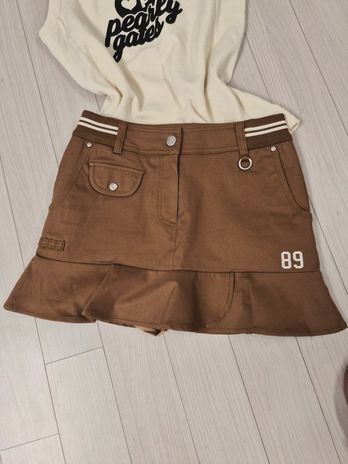 [정품] 파리게이츠(PEARLY GATES) 여성용 큐롯 스커트 (브라운 상품이미지2