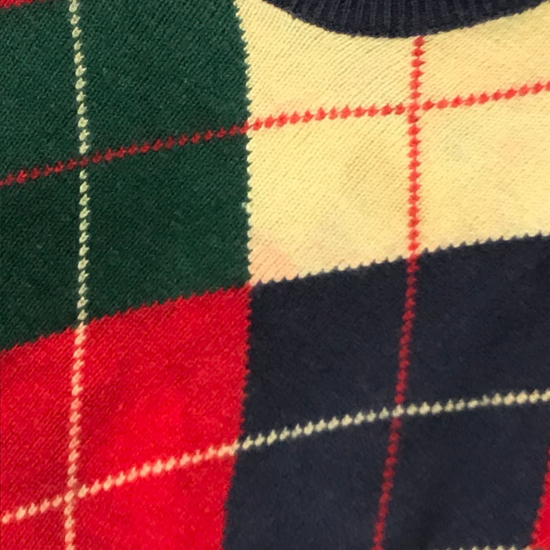 90s 폴로랄프로렌 아가일 캐시미어 혼방 반팔 니트 여성 55 66 상품이미지4