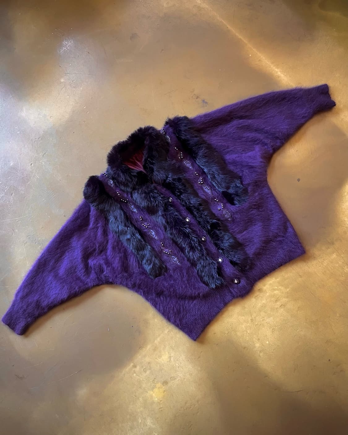 Real Mink Fur Trim Angora Fur Cardigan 상품이미지3