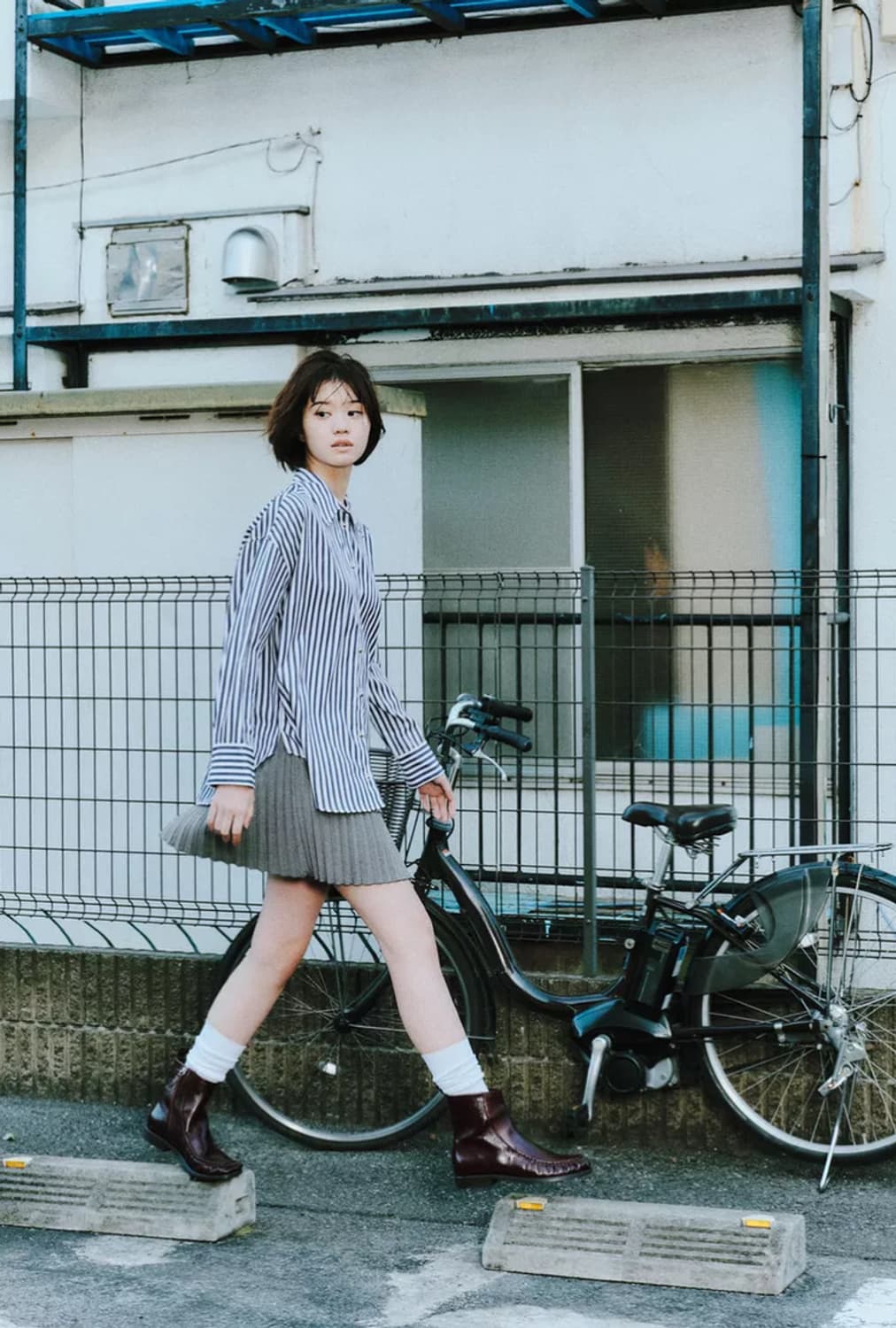 자라 플리츠 미니 스커트 팬츠 그레이 M 새상품 상품이미지4