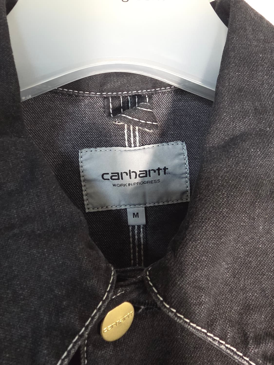 [M] 칼하트 WIP OG 초어 자켓 - 블랙 스톤 워시드 상품이미지2