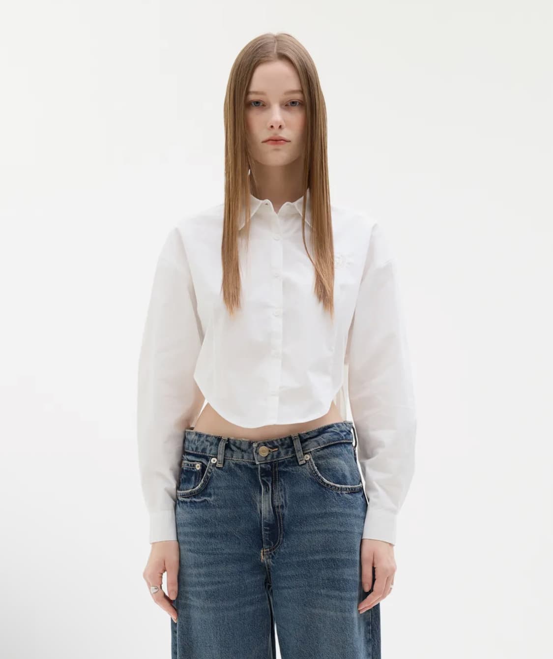 라티젠 블루 크롭 셔츠 LK CROP SHIRT WHITE 상품이미지3