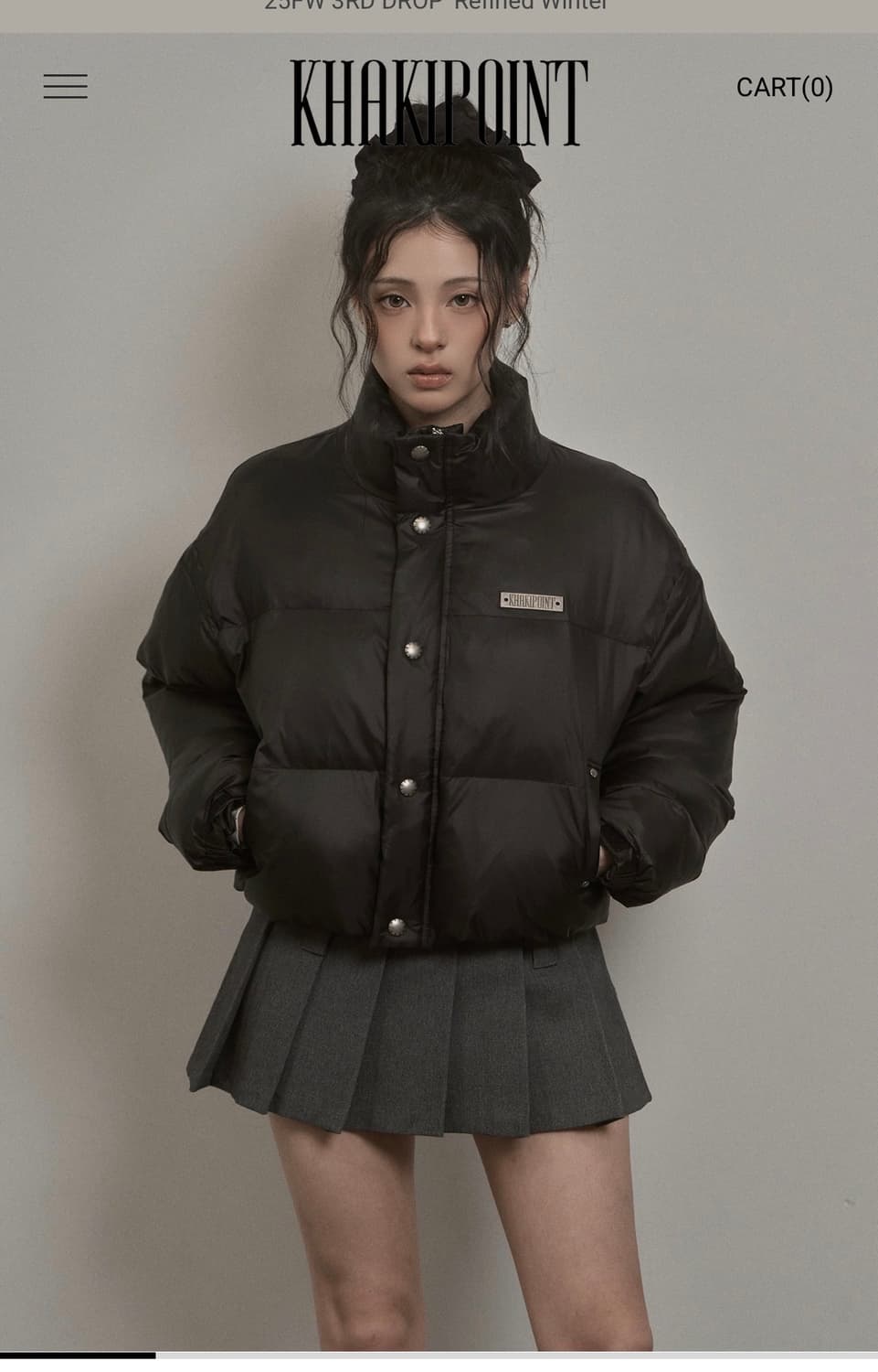 카키포인트 스터드 패딩 상품이미지1