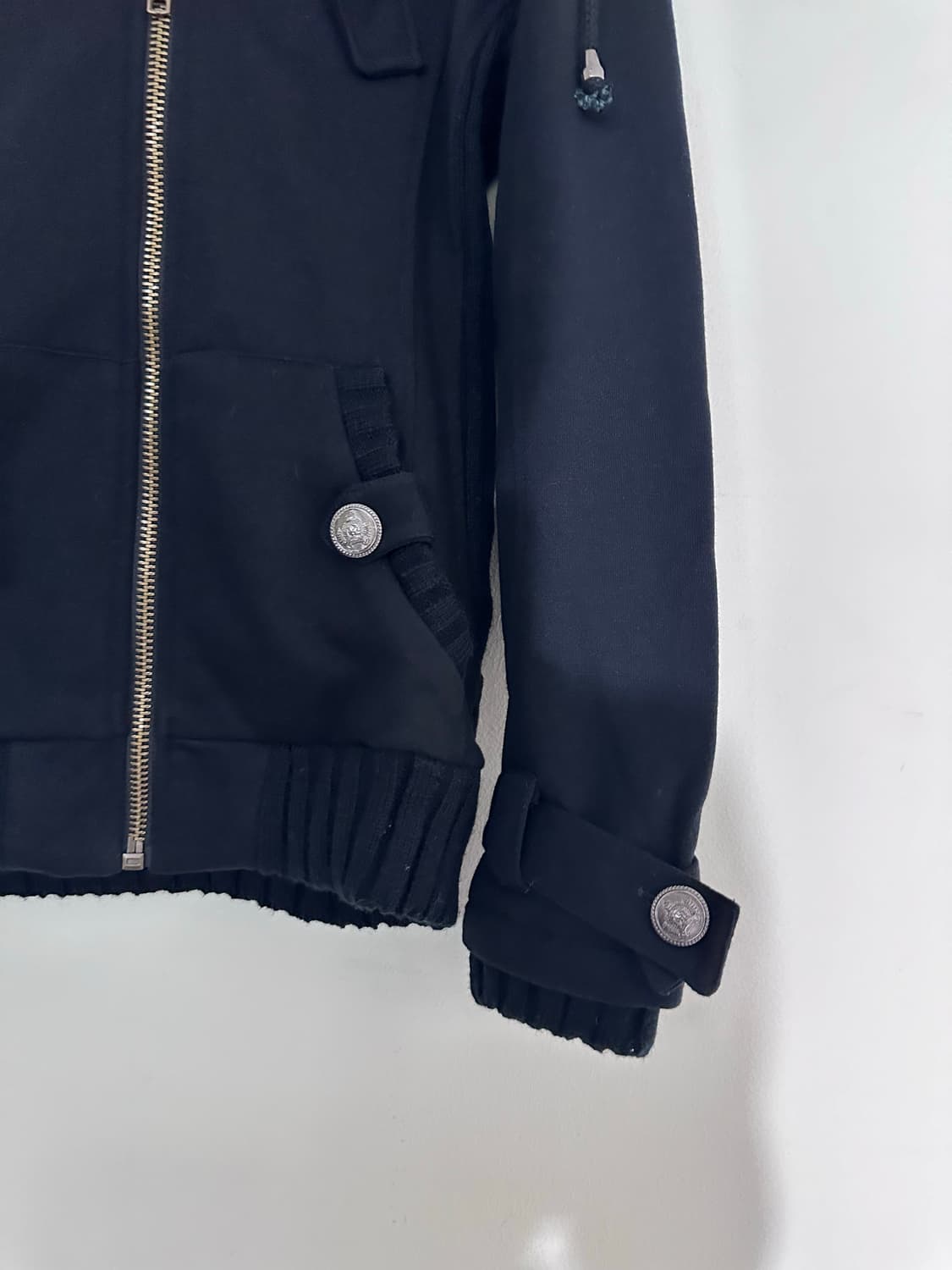 ribbed detail hood zip-up 상품이미지4