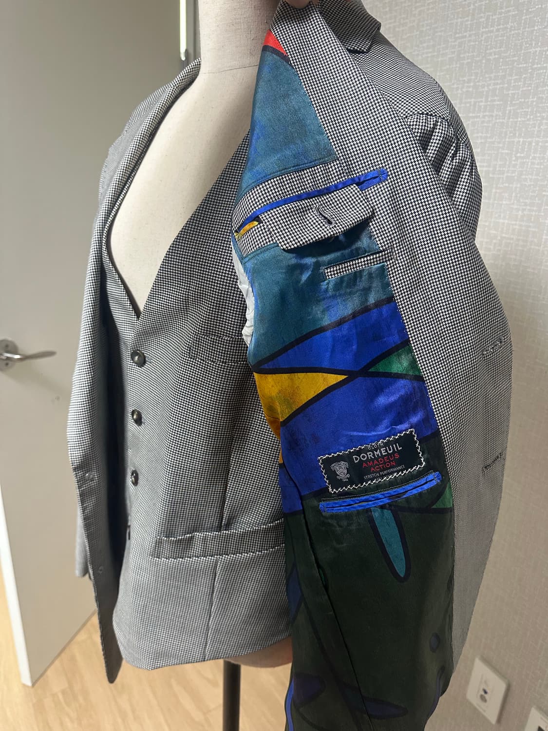 수제맞춤정장.도멜원단 하운드투스슈트 상의,하의,베스트 풀세트  상품이미지5