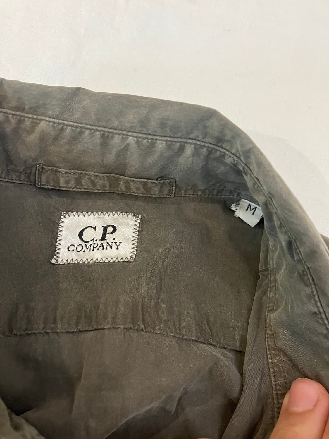 CP 컴퍼니 가먼트다잉 나일론 오버셔츠 다크 올리브 상품이미지5