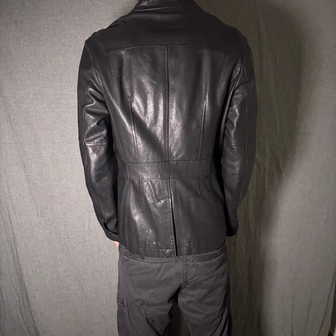 블랙 양가죽 야상 자켓 상품이미지3