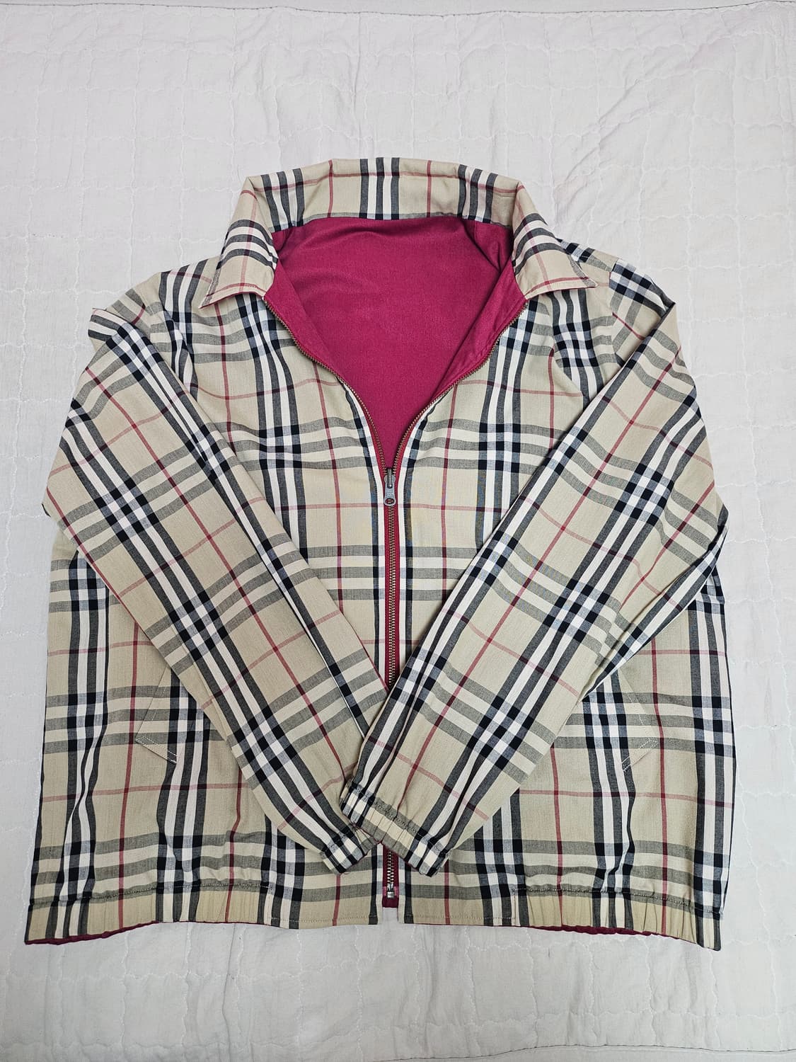 버버리 버건디 기마로고 리버시블 자켓 상품이미지3