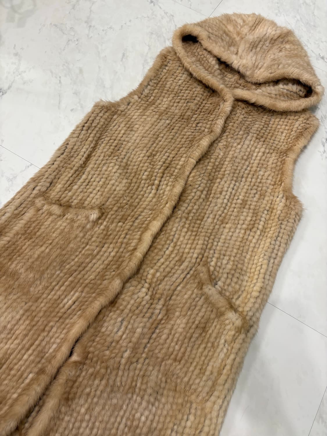 mink long vest 상품이미지2