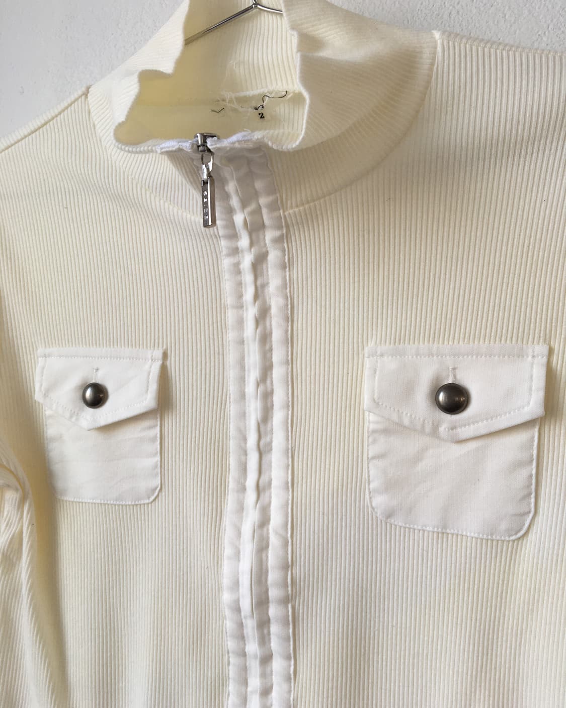 Pocket point high neck ribbed zip up 상품이미지6