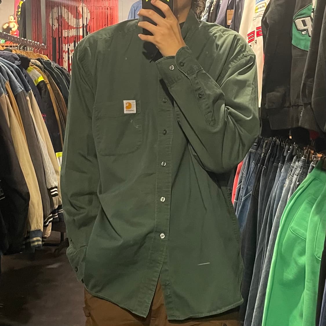 [IM] carhartt 칼하트 다크그린 긴팔셔츠 상품이미지3