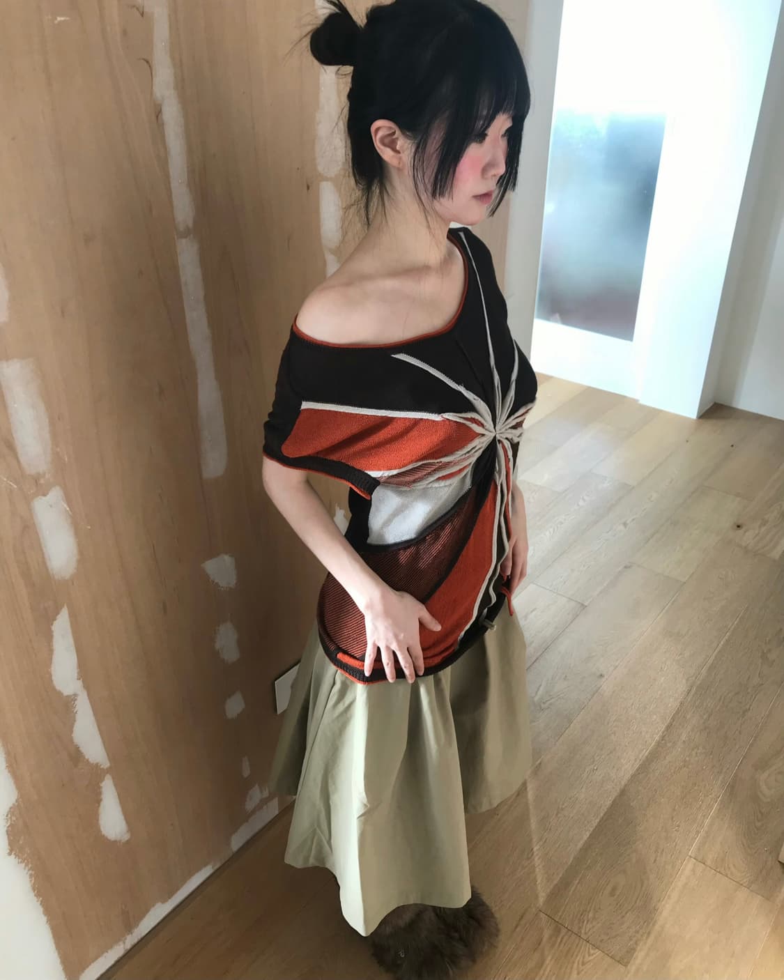 vintage Ray BEAMS beige skirt 상품이미지2