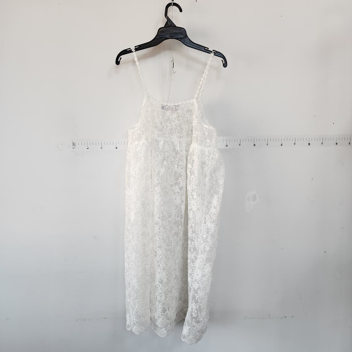 레이스 끈나시 뷔스티에 원피스 화이트 상품이미지3