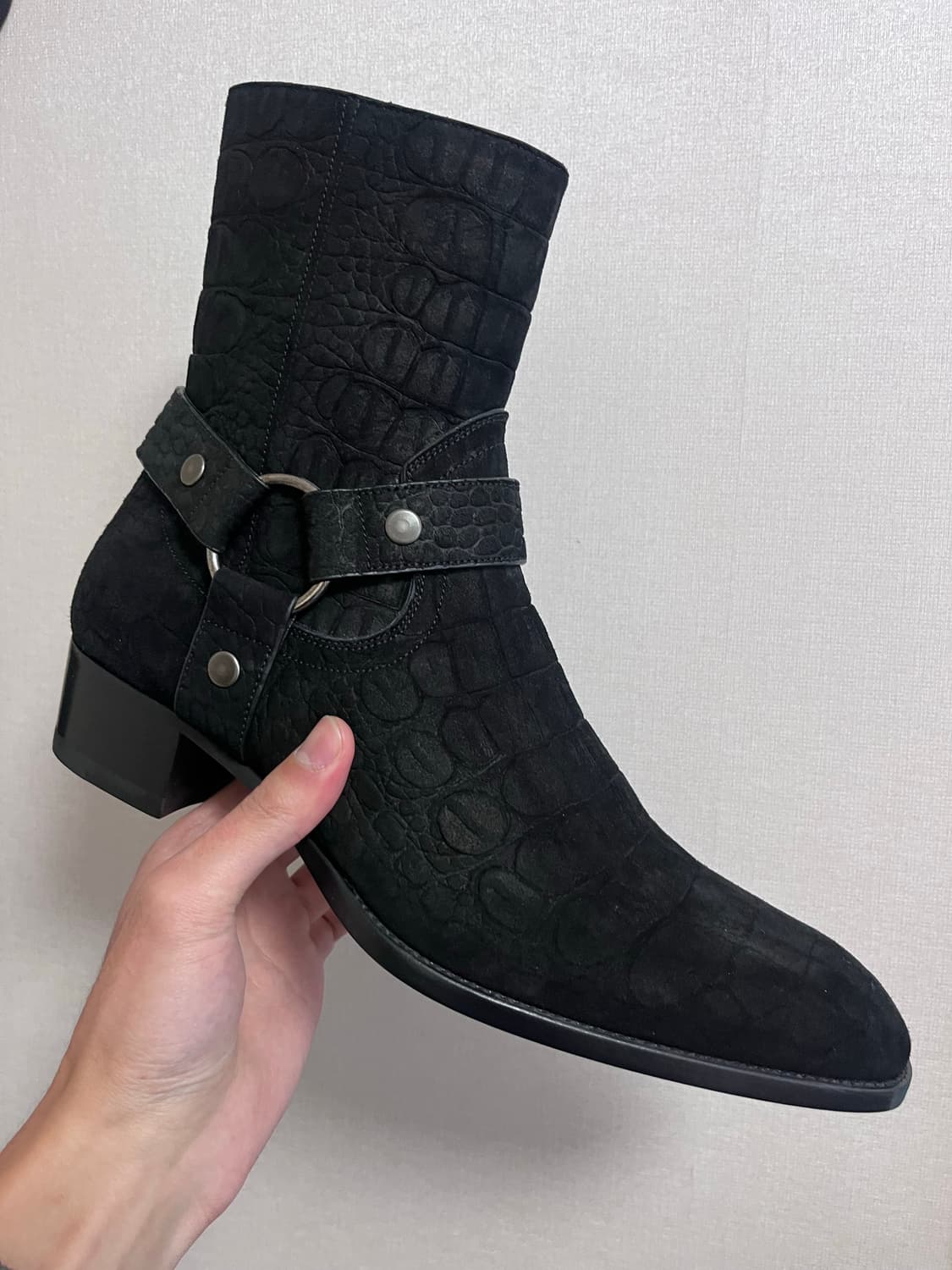 [42.5] 생로랑 크로커다일 스웨이드 하네스 부츠 상품이미지1