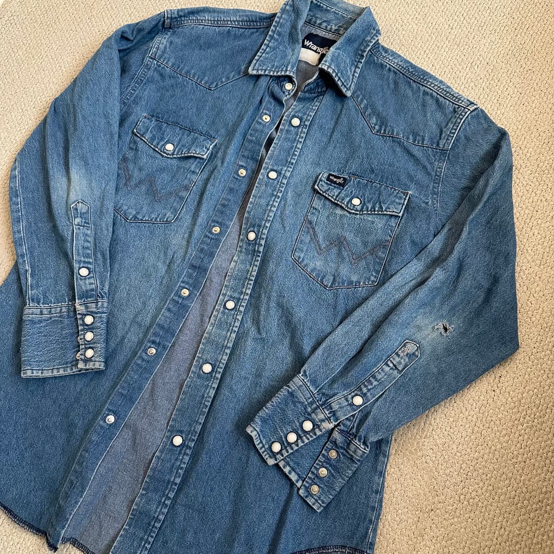 90s 랭글러 Wrangler 웨스턴 데님셔츠 상품이미지2