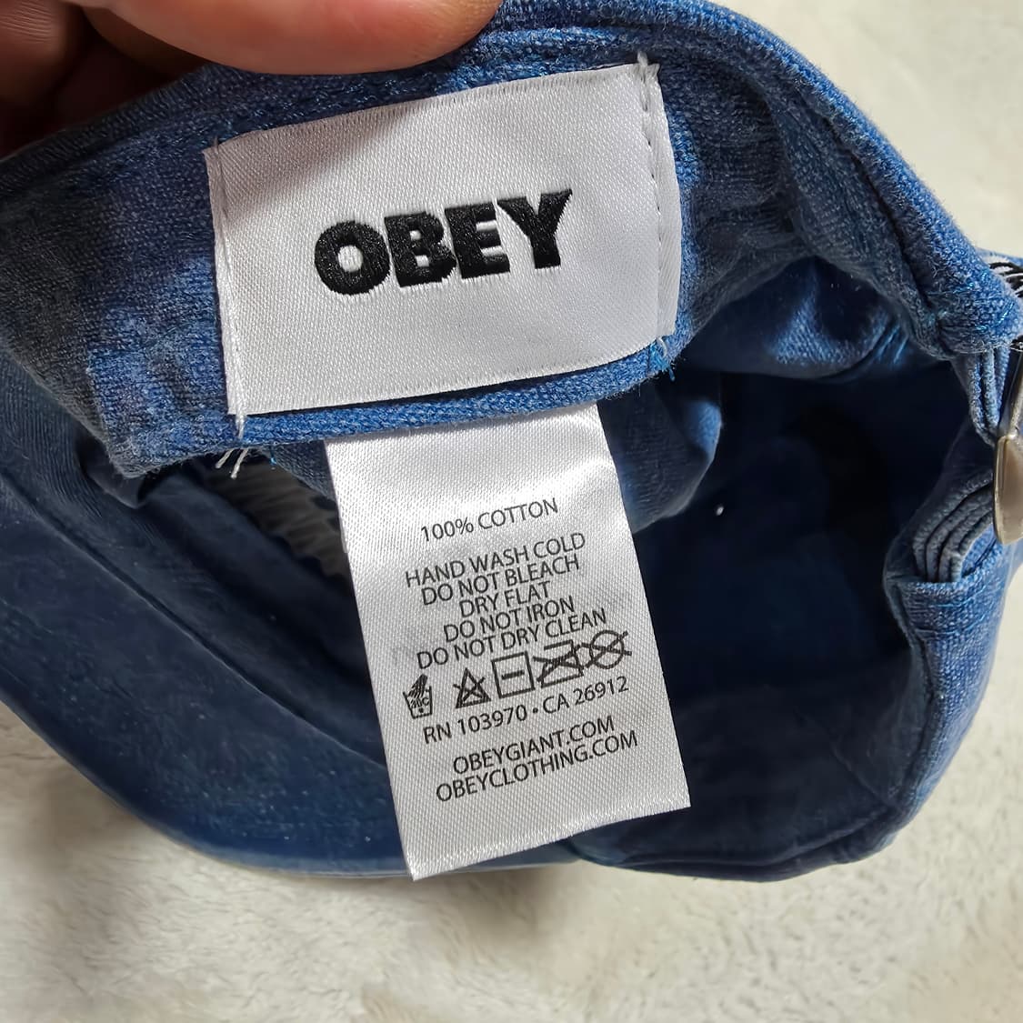 오베이 볼트 자수 데님 볼캡 상품이미지6