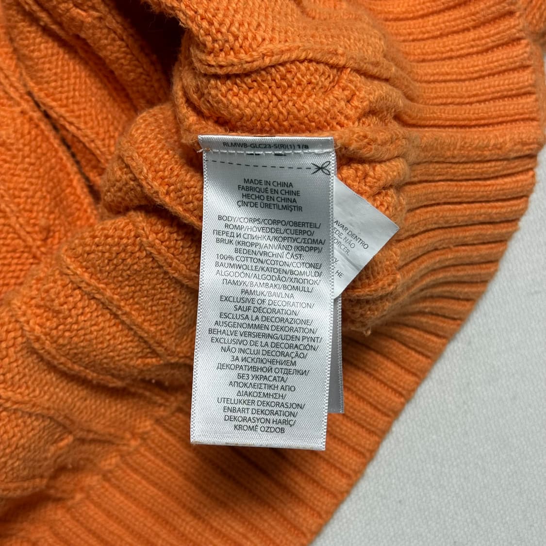 L 폴로랄프로렌 오렌지 케이블 니트 상품이미지6