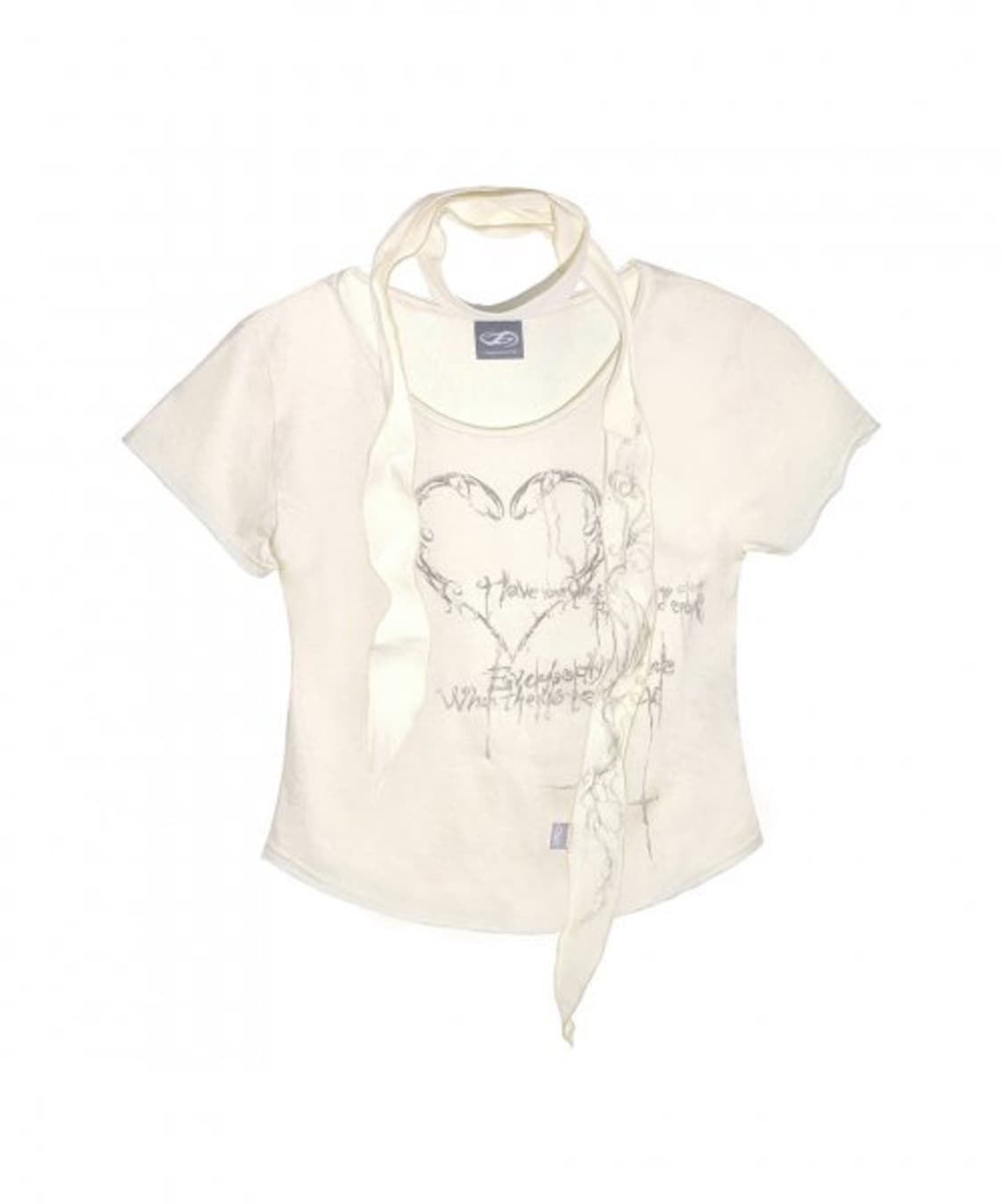 허그유어스킨 하트오너먼트 스카프 탑 상품이미지1